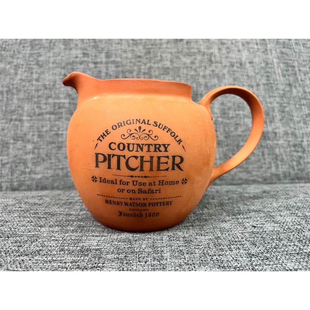 Henry Watson Pottery Original Suffolk Country Pitcher‎ Terracotta England 5in